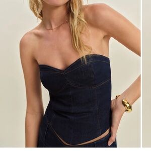 Reformation Kamila Denim Top Blue - Size 0